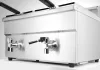 Indukciós olajsütő olajleeresztő csappal, 2×8 l, rozsdamentes, 230V/7000W