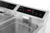 Indukciós olajsütő olajleeresztő csappal, 2×8 l, rozsdamentes, 230V/7000W