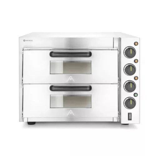 Pizzakemence, pizzasütő, 2 db 40 cm-es pizzaformához, 2 kamra, 230V/3000W, HENDI