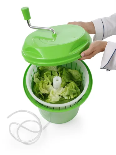 Salátacentrifuga, 12 liter, zöld, műanyag