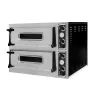 Pizzasütő, pizzakemence, 2×4 db 32 cm-es pizzaformához, 2 kamra, 400V/9400W,  Basic 44