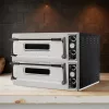 Pizzakemence, pizzasütő 2 x 4 db 35 cm pizzaformához 2 kamrás, 400V/12000W, HENDI