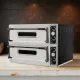 Pizzakemence, pizzasütő 2 x 4 db 35 cm pizzaformához 2 kamrás, 400V/12000W, HENDI