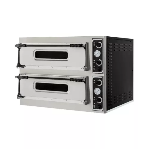 Pizzakemence, pizzasütő 2 x 4 db 35 cm pizzaformához 2 kamrás, 400V/12000W, HENDI