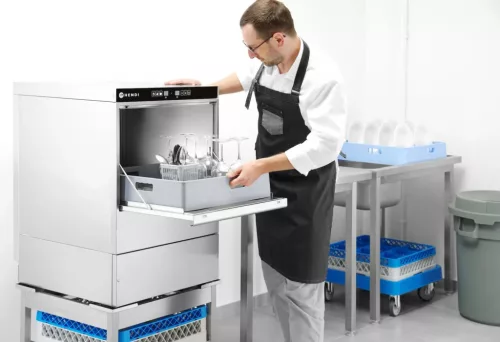 Mosogatógép, 50×50 cm rekesz elektronikus vezérlés, 400V/6600W,  HENDI