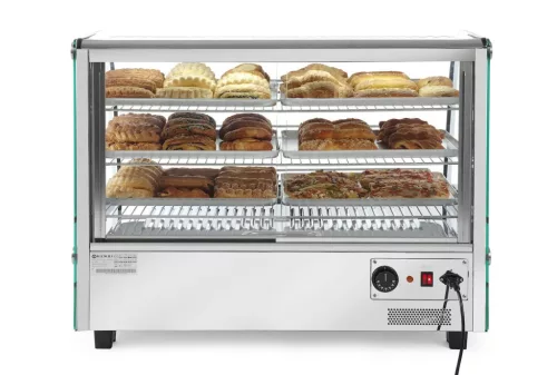 Asztali melegentartó vitrin, led világítással 160 liter, 230V/1500W