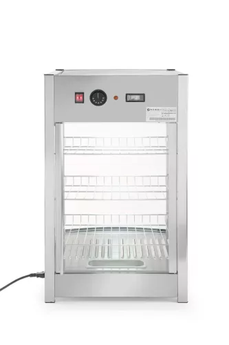 Pultra helyezhető melegentartó vitrin, 97 liter, 230V/800W, 46×46,7×78,5 cm