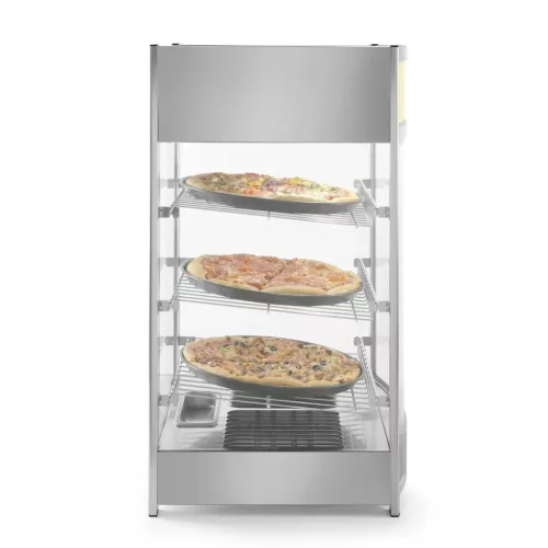 Pultra helyezhető melegentartó vitrin, 97 liter, 230V/800W, 46×46,7×78,5 cm