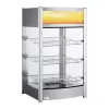 Pultra helyezhető melegentartó vitrin, 97 liter, 230V/800W, 46×46,7×78,5 cm