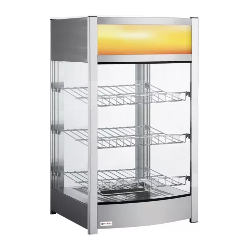 Pultra helyezhető melegentartó vitrin, 97 liter, 230V/800W, 46×46,7×78,5 cm