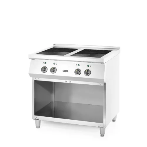 Indukciós tűzhely 4 főzőlappal, 400V/17000W, 800×720×854 mm