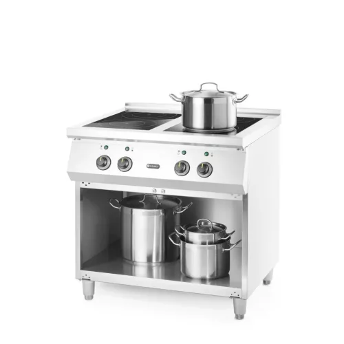 Indukciós tűzhely 4 főzőlappal, 400V/17000W, 800×720×854 mm