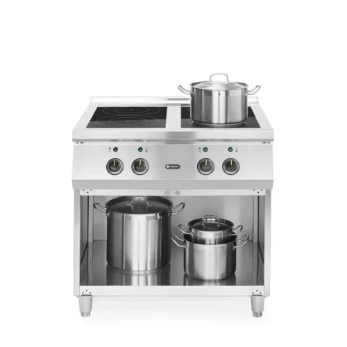 Indukciós tűzhely 4 főzőlappal, 400V/17000W, 800×720×854 mm