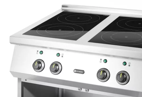 Indukciós tűzhely 4 főzőlappal, 400V/17000W, 800×720×854 mm