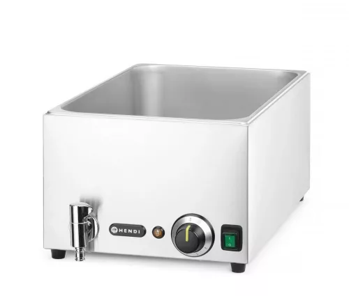 Melegentartó bain-marie, csappal, GN 1/1, 230 V/1000 W, 576×334×241 mm