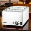 Melegentartó bain-marie + 3×GN 1/3 100 mm edény fedővel, vízfürdős GN 1/1
