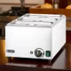 Melegentartó bain-marie + 3×GN 1/3 100 mm edény fedővel, vízfürdős GN 1/1