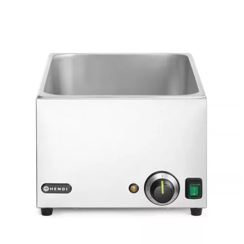 Melegentartó bain-marie + 3×GN 1/3 100 mm edény fedővel, vízfürdős GN 1/1