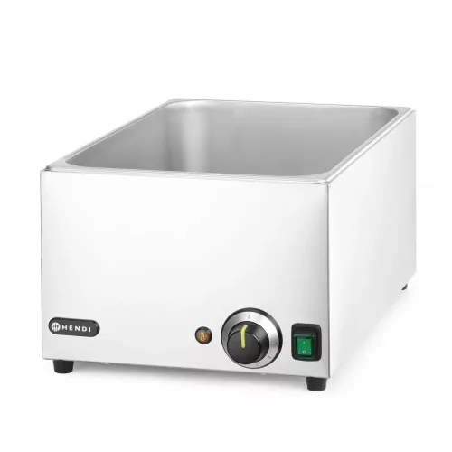 Melegentartó bain-marie + 3×GN 1/3 100 mm edény fedővel, vízfürdős GN 1/1