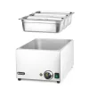 Melegentartó bain-marie + 3×GN 1/3 100 mm edény fedővel, vízfürdős GN 1/1