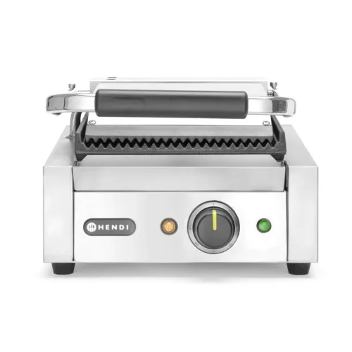 Kontaktgrill bordázott felülettel, 1 fedlap, 230V/1800W, sütőfelület: 22x23 cm