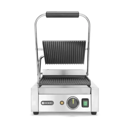 Kontaktgrill bordázott felülettel, 1 fedlap, 230V/1800W, sütőfelület: 22x23 cm