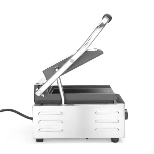 Kontaktgrill bordázott felülettel, 1 fedlap, 230V/1800W, sütőfelület: 22x23 cm