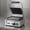 Kontaktgrill bordázott felülettel, szimpla, 1 fedlap, 230V/1800W, sütőfelület 23x22 cm