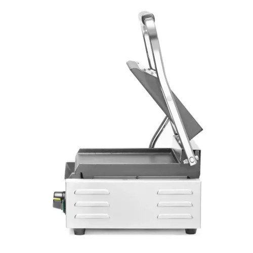 Kontaktgrill bordázott felülettel, szimpla, 1 fedlap, 230V/1800W, sütőfelület 23x22 cm