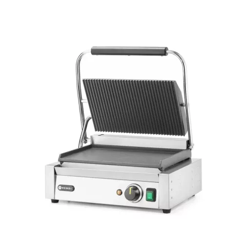 Kontaktgrill, bordázott tetejű és sima aljú, 230V/2200W, Panini, HENDI