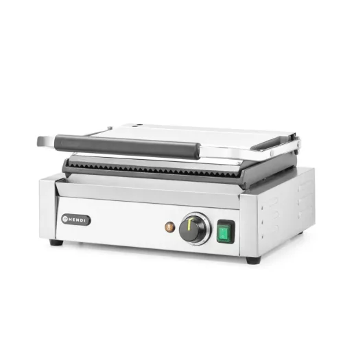Kontaktgrill, bordázott tetejű és sima aljú, 230V/2200W, Panini, HENDI