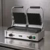 Kontaktgrill, dupla, bordázott tetejű és sima aljú, 230V/3600W, sütőfelület 47x23 cm