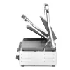 Kontaktgrill, dupla, bordázott tetejű és sima aljú, 230V/3600W, sütőfelület 47x23 cm