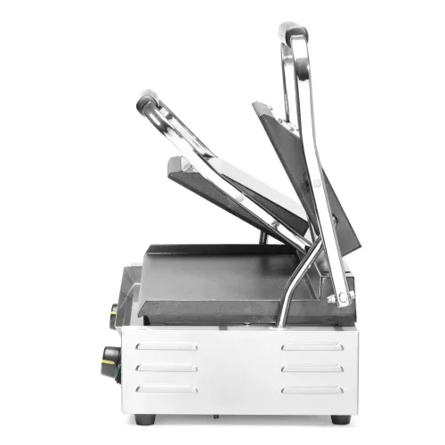 Kontaktgrill, dupla, bordázott tetejű és sima aljú, 230V/3600W, sütőfelület 47x23 cm