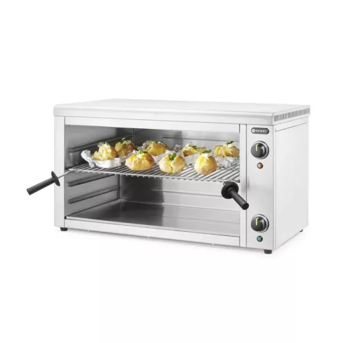 Szalamander, 4 szinten állítható, rozsdamentes, 230 V/3600 W, 800×633×453 mm