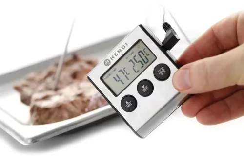 Maghőmérő időzítővel, sütőben hagyható szondával, digitális, -50-től +250 °C-ig