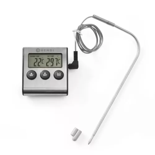 Maghőmérő időzítővel, sütőben hagyható szondával, digitális, -50-től +250 °C-ig