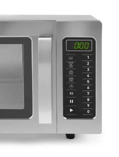 Mikrohullámú sütő, programozható, 23 l, rozsdamentes, 1550W