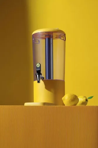 Juice-adagoló, italadagoló, 8 l tartály, citromsárga, HENDI UNIQ