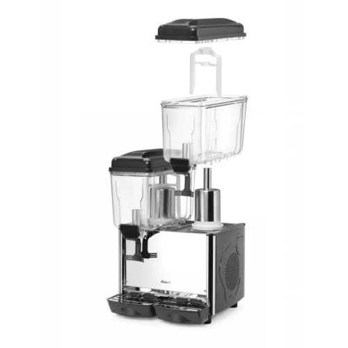 Juice-adagoló, 2×12 l tartály, dupla, jégkása-tartóval, 230V/370W, HENDI