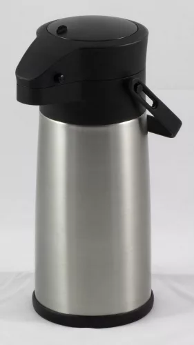 Termosz, pumpás, 2,2 liter, 34x15 cm magas, rozsdamentes