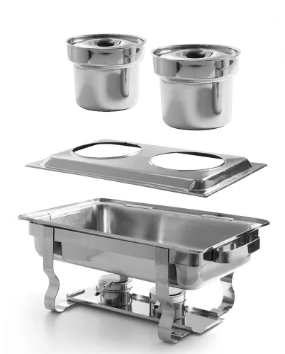Állvány 2 db leveses chafing edényhez, GN 1/1
