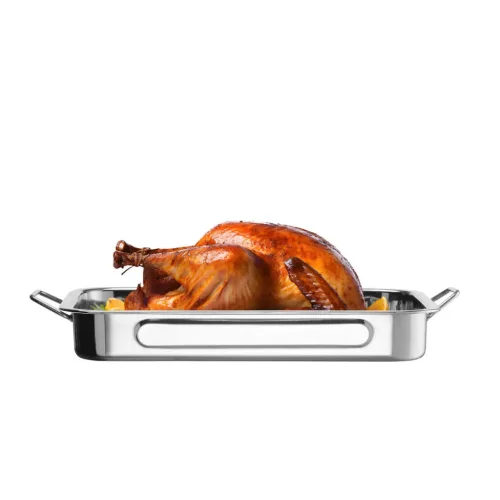 Sütőtepsi füllel, 38,5×27,5×6 cm, rozsdamentes