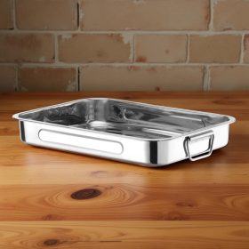 Sütőtepsi füllel, 43×31×6 cm, rozsdamentes