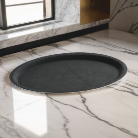 Csúszásmentes tálca, gumirozott, 26,5×20 cm, ovális