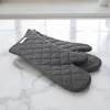 Sütőkesztyű-pár, pamut, 38 cm, hőálló 250 °C-ig, fekete