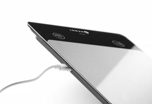 Digitális konyhamérleg, 10 kg méréshatár, akkumulátoros, 16x21 cm