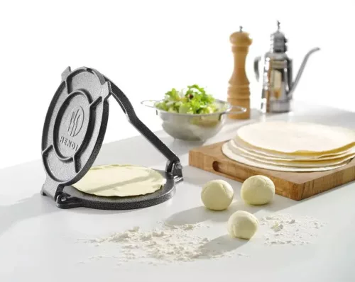 Tortillaprés, hasznos átmérő: 20 cm, öntöttvas