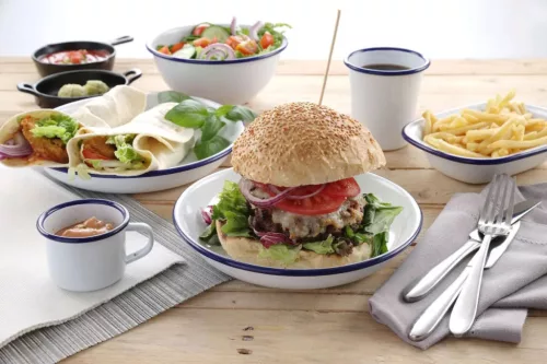 Lapostányér, 20 cm, zománcozott acél