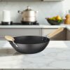 Wok fanyéllel, vas 32 cm, HENDI